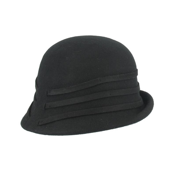 Chapeau Cloche Feutre Laine Noir - Traclet Chapeau Cloche Feutre Laine Noir - Traclet
