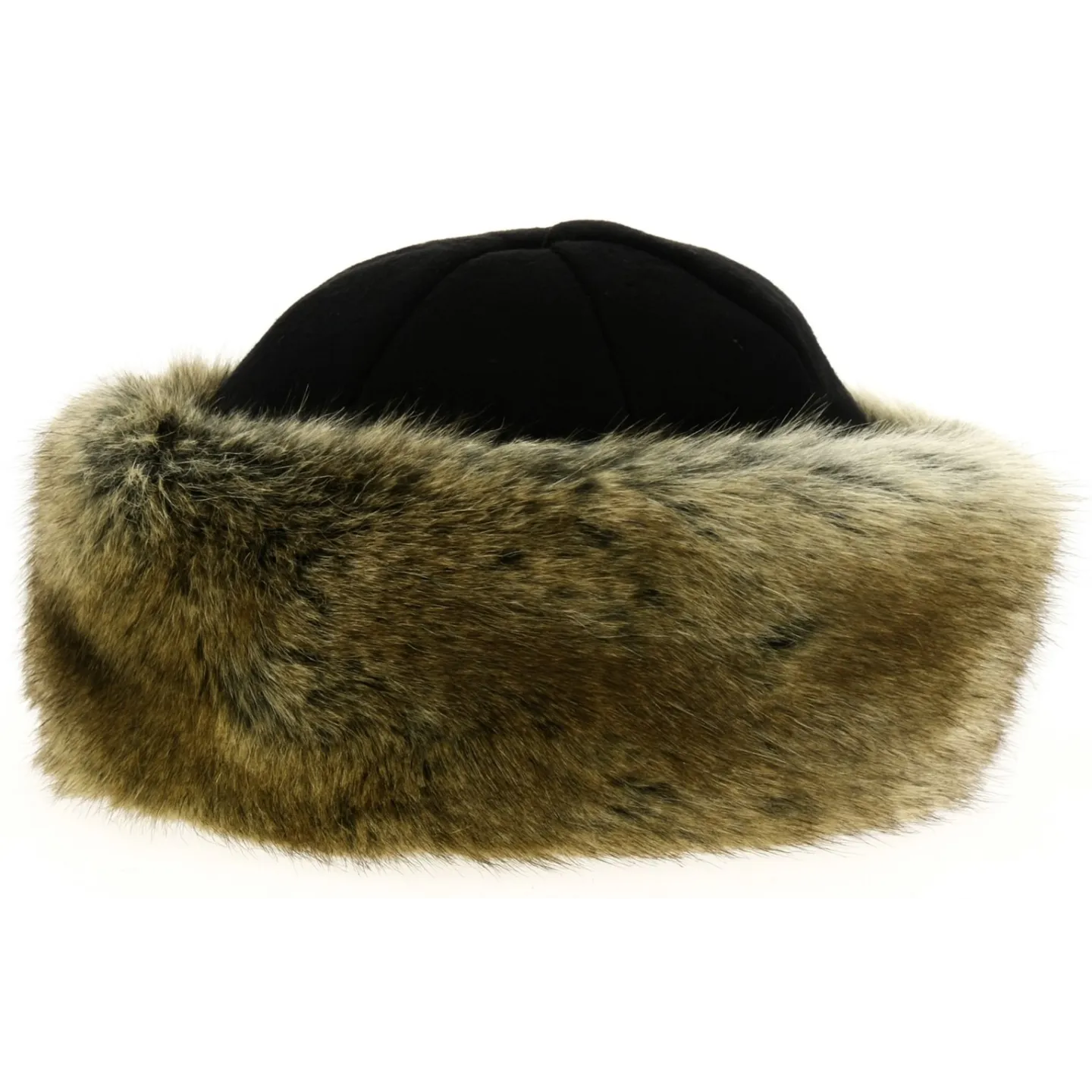 Marmot Fleece Black & Brown Beige Fur Toque Traclet - ref 21033 traclet hat shop