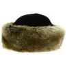 Marmot Fleece Black & Brown Beige Fur Toque Traclet - ref 21033 traclet hat shop