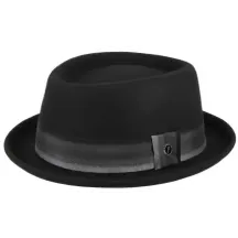 Porkpie Crooner Hat - Black - Aussie Apparel Reference: 6275 | Traclet Hatmakers