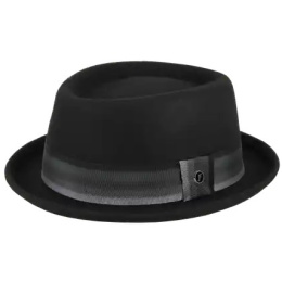 Porkpie Crooner Hat - Black