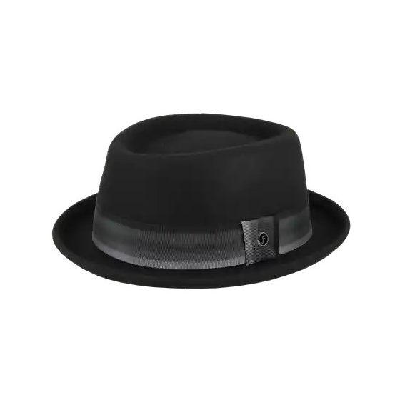 Crooner Porkpie Felt Hat Black - Fléchet