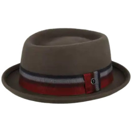 Porkpie Crooner Taupe Felt Hat - Fléchet