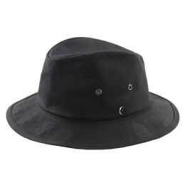 Chapeau Giovanni Coton Huilé Noir - Fléchet
