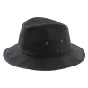 Chapeau Giovanni Coton Huilé Noir - Fléchet Reference : 22745| Chapellerie Traclet