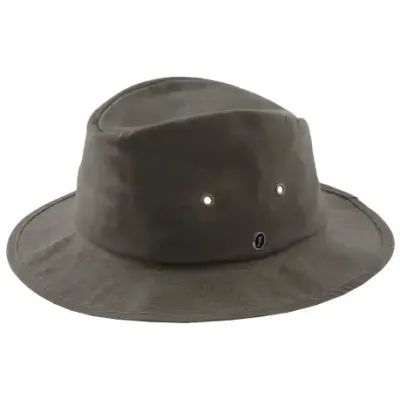 Chapeau Giovanni Coton Huilé Kaki - Fléchet