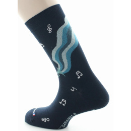 Chaussettes Hommes Musique Coton Bio Marine - DAGOBERT