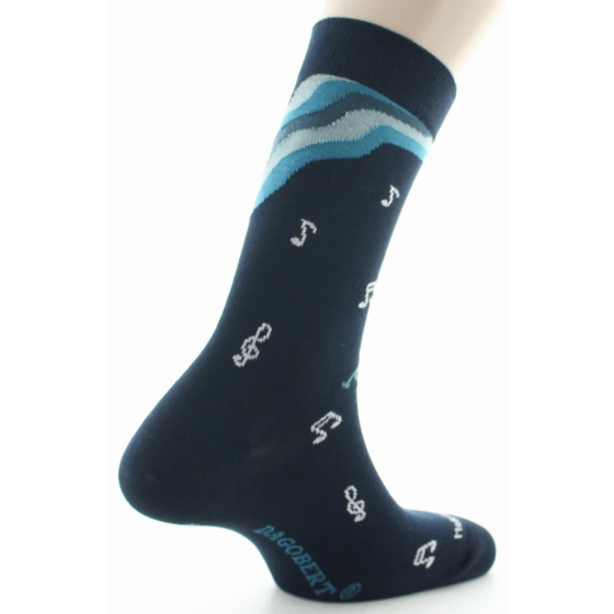 Chaussettes Hommes Musique Coton Bio Marine - DAGOBERT