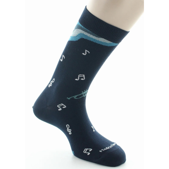 Men's Music Organic Cotton Navy Socks - DAGOBERT