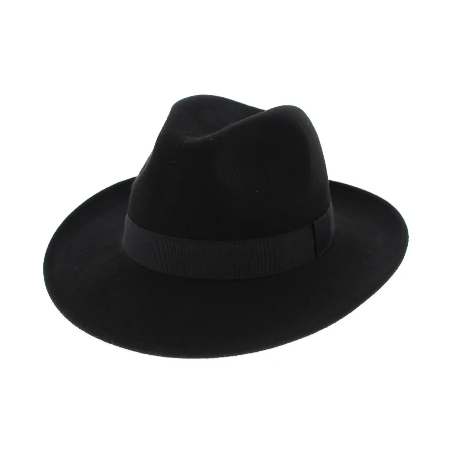 Chapeau Fedora Justin Feutre Poil Noir Imperméable - Traclet