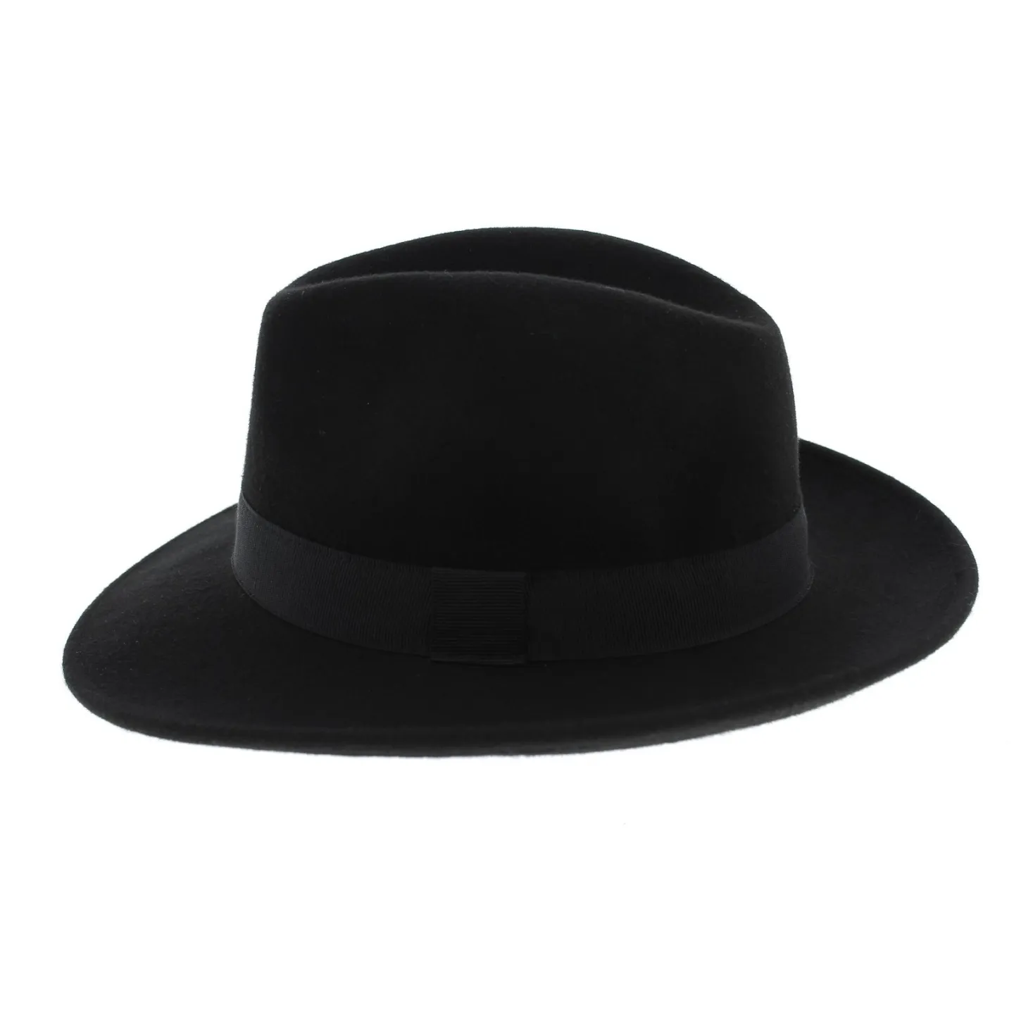 Chapeau Fedora Justin Feutre Poil Noir Imperméable - Traclet