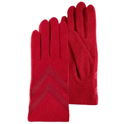 Isotoner Women's Touchscreen Gloves Red| Warm Wool Winter Reference: 22798| Chapellerie Traclet