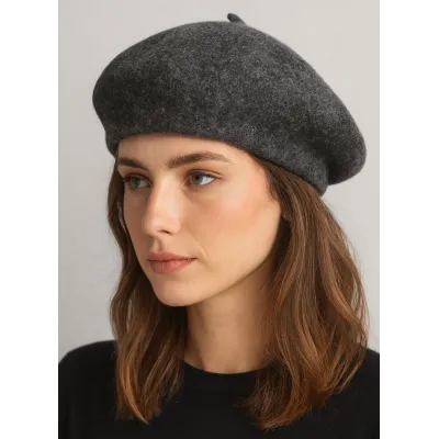 Classic Anthracite Wool Beret Chapellerie Traclet Reference: 2712 | Chapellerie Traclet