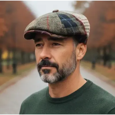 Irish Patchwork Cap Faustin Wool - Fléchet Reference: 8385 | Traclet Hat Shop