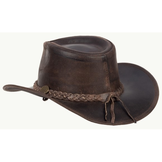Chapeau Australien Fitzroy Cuir Marron - SCIPPIS - Traclet Chapeau Australien Fitzroy Cuir Marron - SCIPPIS - Traclet