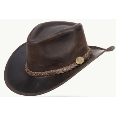 Chapeau Australien Fitzroy Cuir Marron - SCIPPIS - Traclet