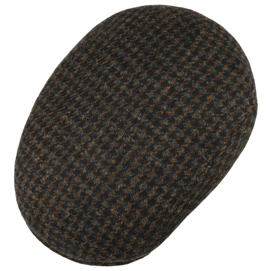 Dundalk Harris Midnight Blue Virgin Wool Tweed Flat Cap - Stetson