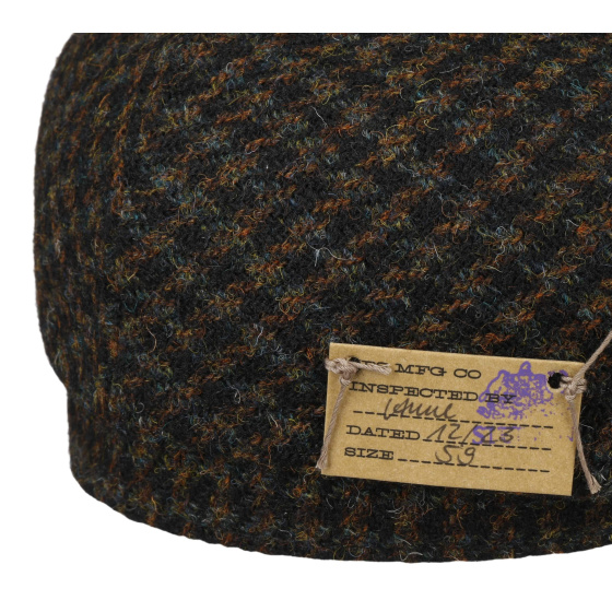 Dundalk Harris Midnight Blue Virgin Wool Tweed Flat Cap - Stetson