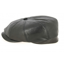 Hatteras Avellino Nappa Black Leather Cap - Traclet