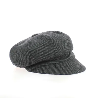 Esma Sympatex Anthracite Herringbone Wool Newsboy Cap - Traclet Esma Sympatex Anthracite Newsboy Cap - Traclet | Wool
