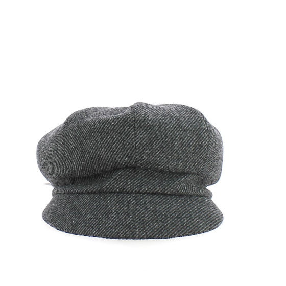 Esma Sympatex Anthracite Herringbone Wool Newsboy Cap - Traclet