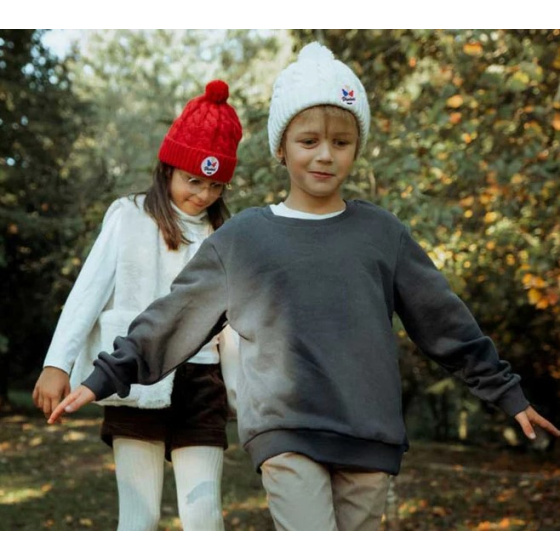 Alpina White Pom Pom Children's Beanie - Pipolaki