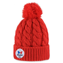 Bonnet à Pompon Gstaad Rouge - Pipolaki
