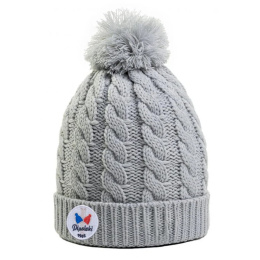 Gstaad Light Gray Pompom Beanie - Pipolaki