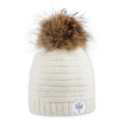 White Naiade Pompom Beanie - Pipolaki Reference: 4202 | Traclet Hat Shop