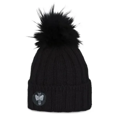 Vancouver Pom-Pom Beanie Black - Pipolaki Reference: 22870| Chapellerie Traclet