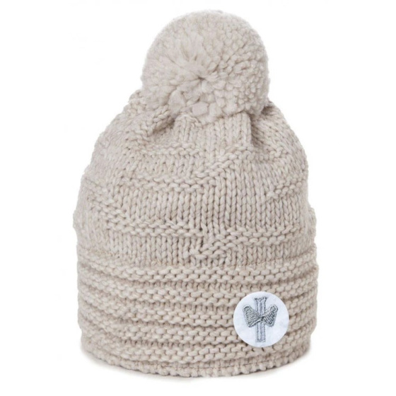 Delia Beige Pompom Beanie - Pipolaki