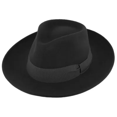 Black Wool Felt Messina Fedora Hat - Traclet Reference: 10003 | Traclet Hat Shop