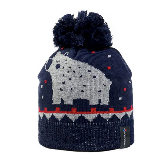 Bonnet Pompon Enfant Cirta Ours Marine - Pipolaki