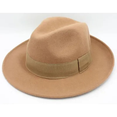San Salvo Fedora Hat Camel Wool Felt - Traclet Reference: 22886| Chapellerie Traclet