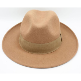 San Salvo Fedora Hat Camel Wool Felt - Traclet