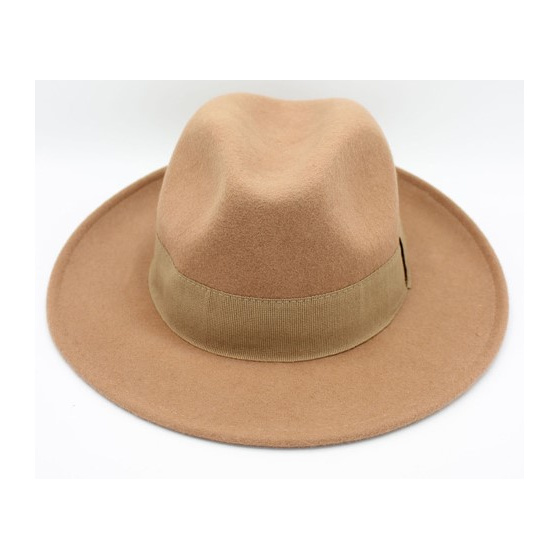 San Salvo Fedora Hat Camel Wool Felt - Traclet