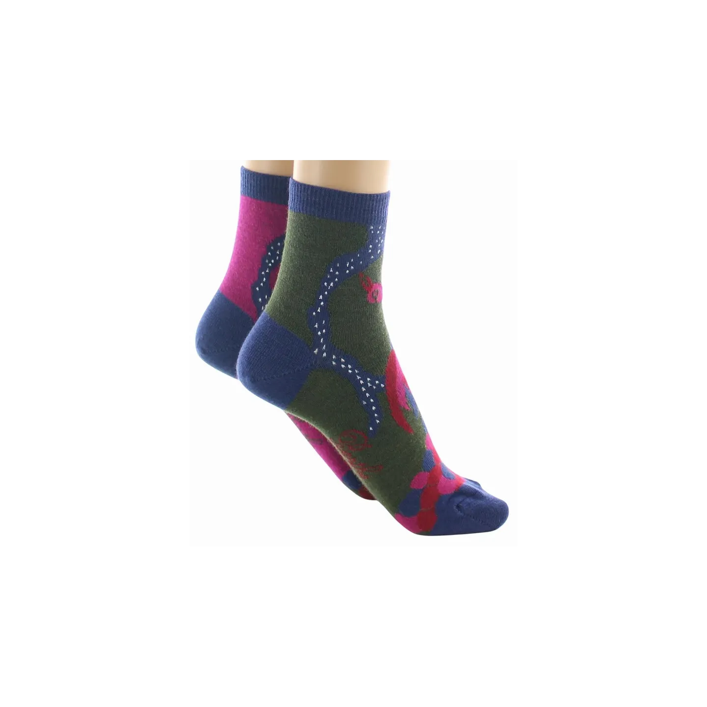 Women's Short Combed Peacock Socks Made in France - Berthe Reference: 22897| Chapellerie Traclet