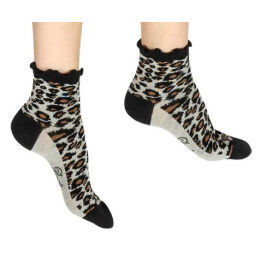 Women's Short Leopard Socks Made in France - Berthe