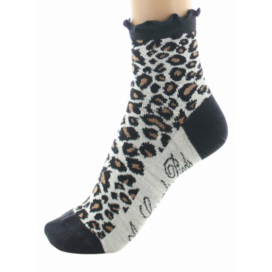 Women's Short Leopard Socks Made in France - Berthe