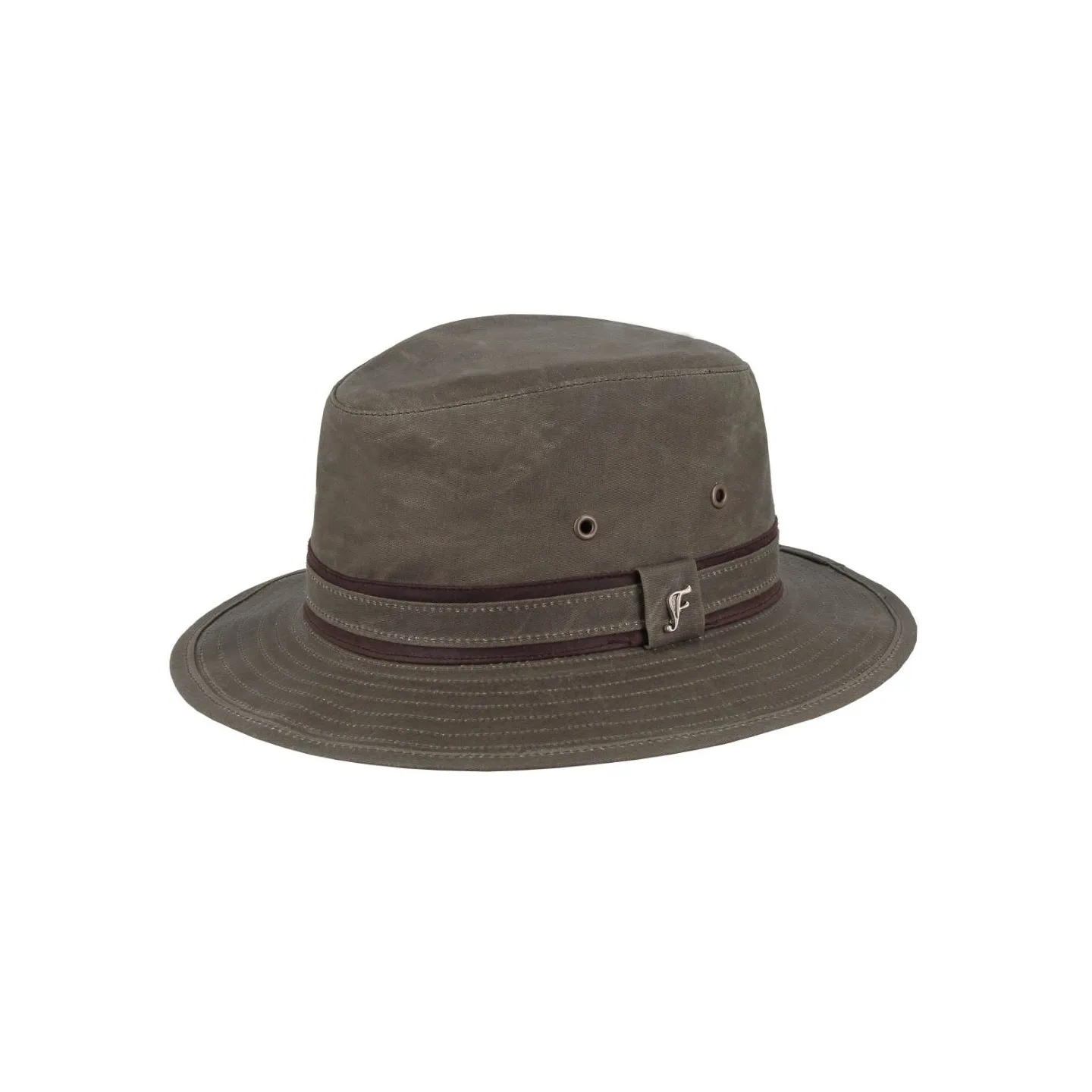 Sintra Waterproof Oiled Cotton Hat Khaki - Flechet ref 22899 chapellerie traclet