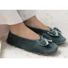 Women's Ballet Slippers Bow Sage - Isotoner - Traclet Shop Reference: 22905| Chapellerie Traclet
