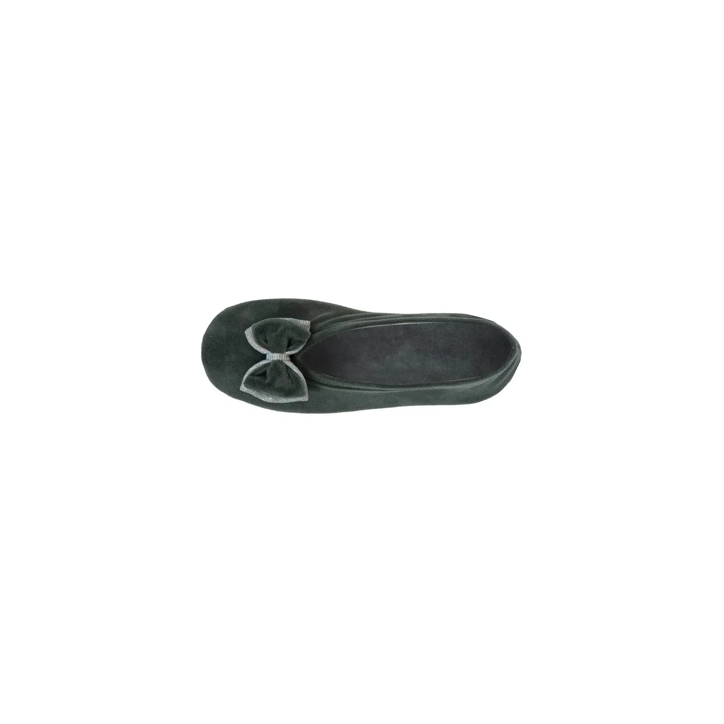 Chaussons Ballerines Femme Nœud Sauge - Isotoner  - Boutique Traclet Reference : 22905| Chapellerie Traclet