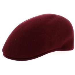 Burgundy Wool Domed Ascot Cap - Traclet