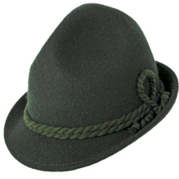 Children's Green Wool Felt Tyrolean Hat - Traclet