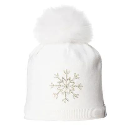White Wool Brody Fur Pompom Beanie - Kristo Reference: 17382 | Chapellerie Traclet