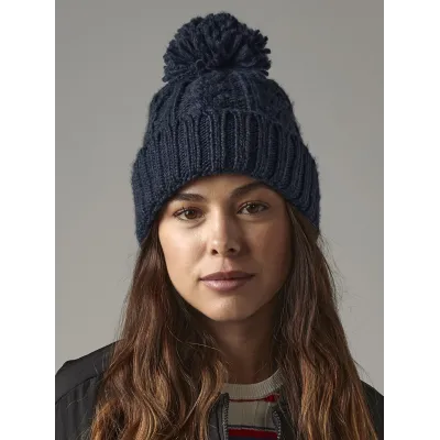Navy Oversized Pom-Pom Beanie - Traclet . Reference: 21301 | Traclet Hat Shop