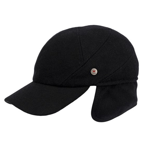 Black Baseball Cap with Ear Flaps - Traclet
