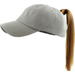 copy of Women's Grey Baseball Cap with Ponytail Opening - Traclet