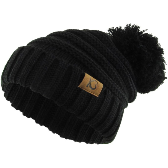Danica Black Pom Pom Beanie - Traclet
