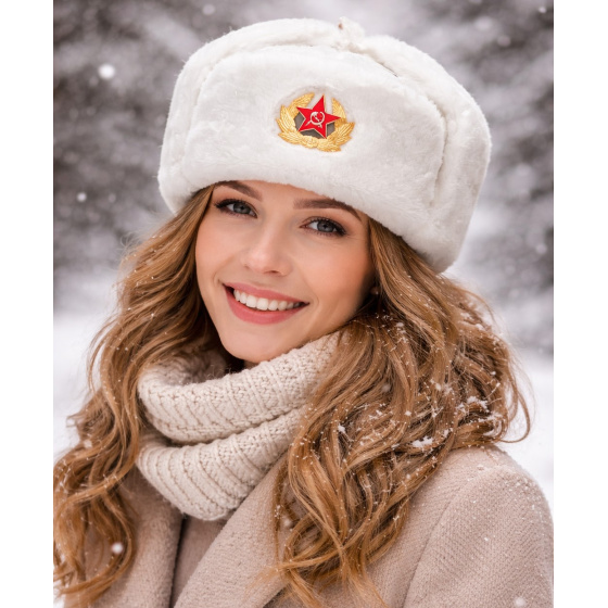 Chapka Ushanka URSS Blanche